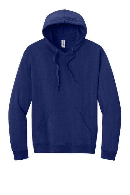 Front View of Orchid Jerzees Ultimate Unisex CVC Ring Spun Hooded Sweatshirt IC49M plain
