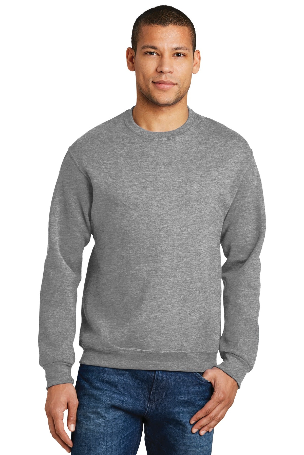 Front View of Oxford Jerzees - NuBlend Crewneck Sweatshirt. 562M plain