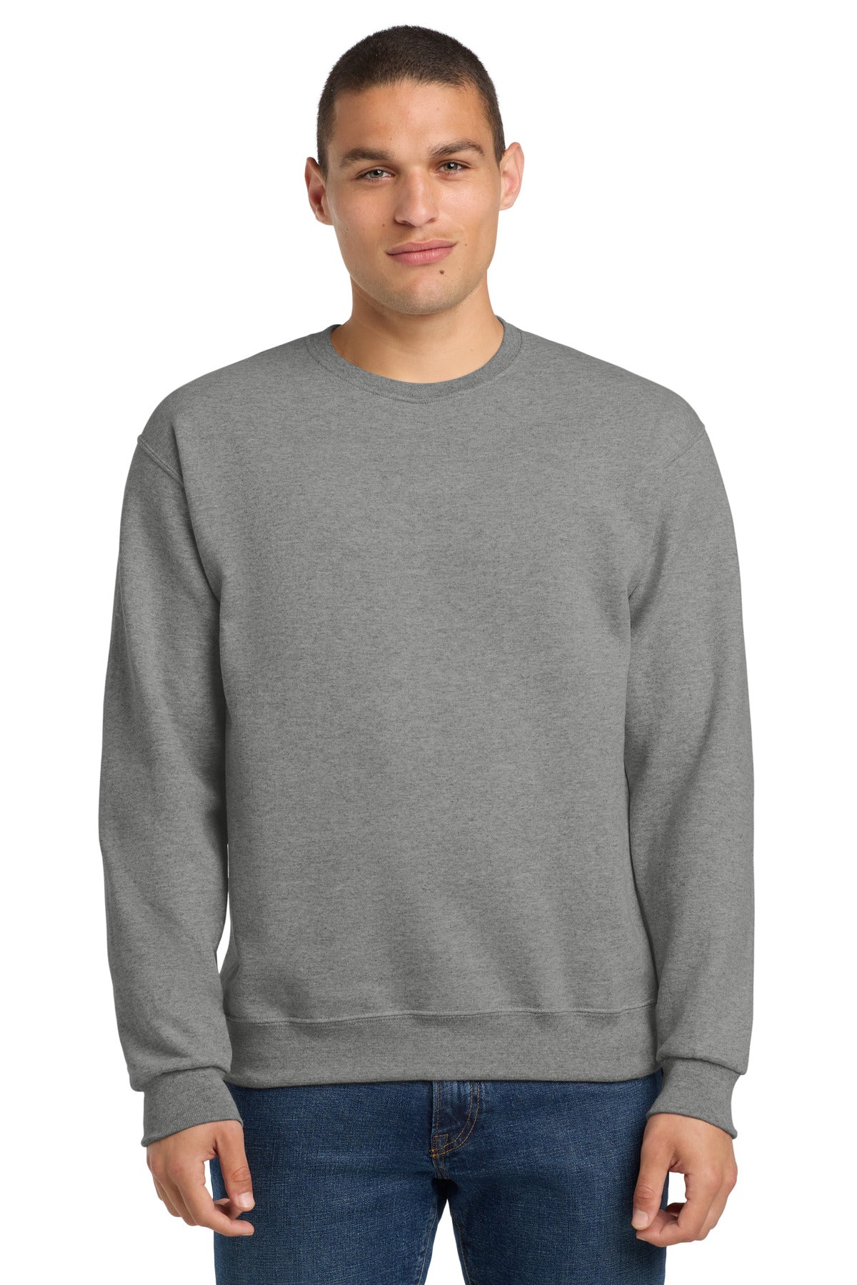Front View of Oxford Jerzees - NuBlend Crewneck Sweatshirt. 562M plain