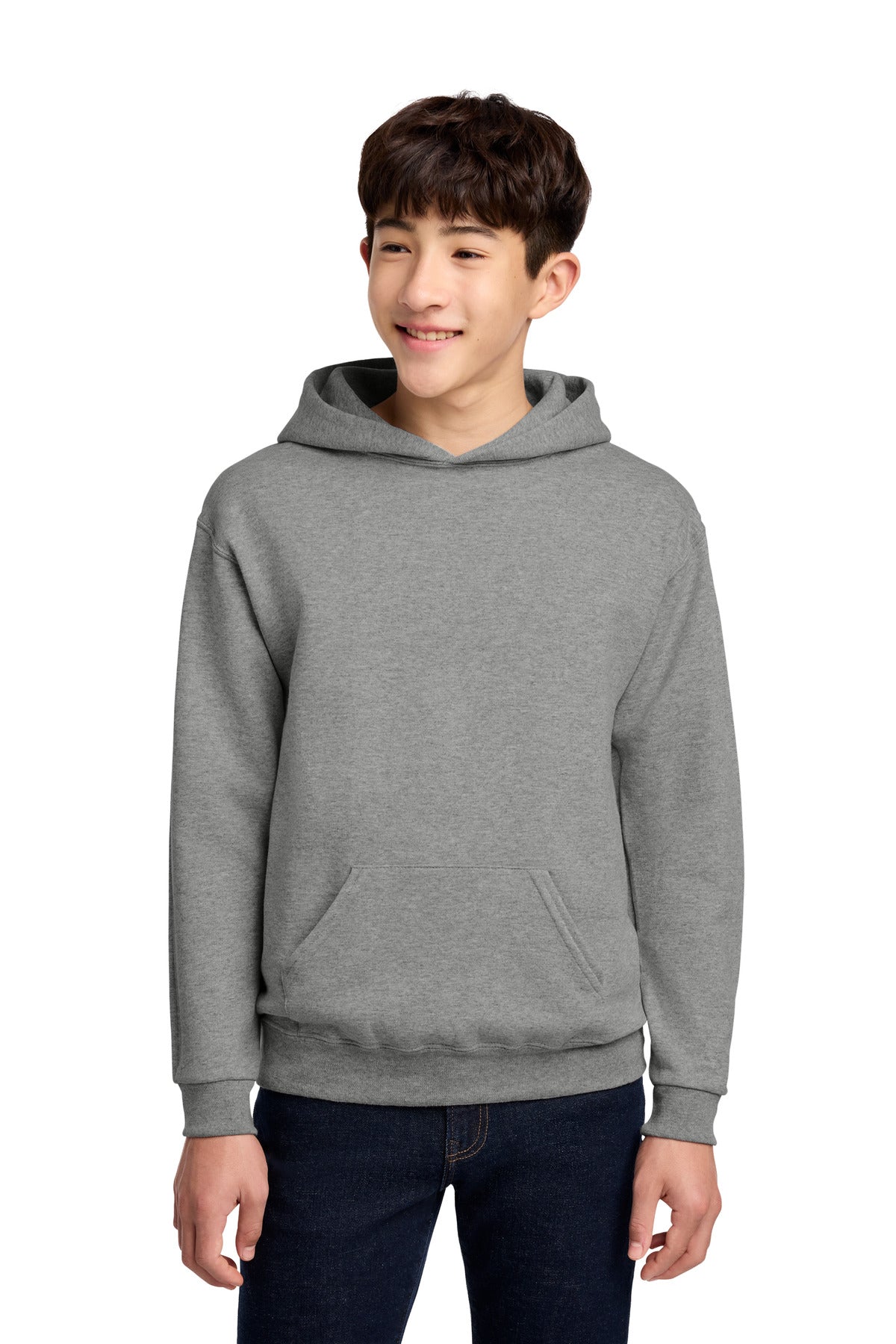 Front View of Oxford Jerzees - Youth NuBlend Pullover Hooded Sweatshirt. 996Y plain