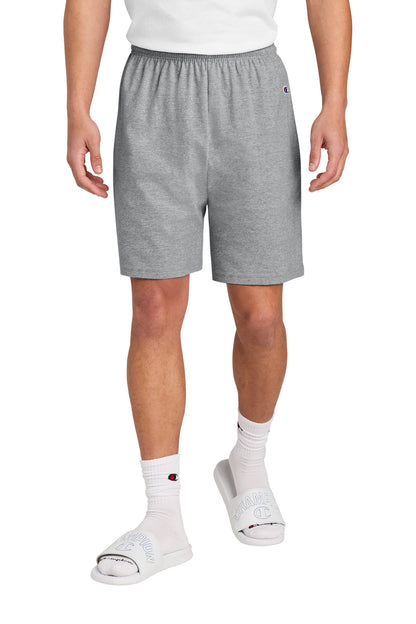 Front View of OxfordGrey Champion Cotton Gym Short 8187 plain