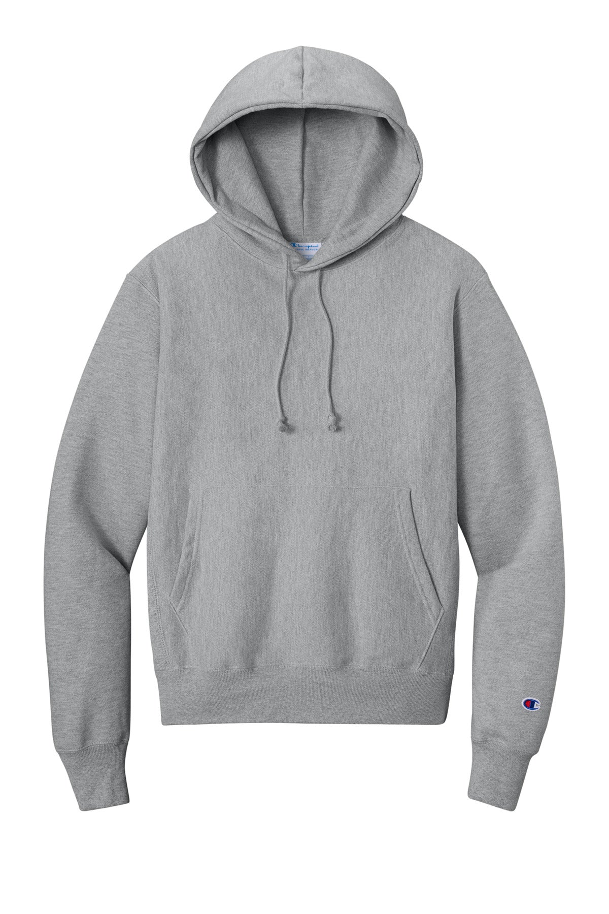 Front View of OxfordGrey Champion Reverse Weave Hooded Sweatshirt S101 plain