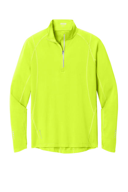 Front View of Pace Yellow OGIO Nexus 1/4-Zip Pullover. OE335 plain