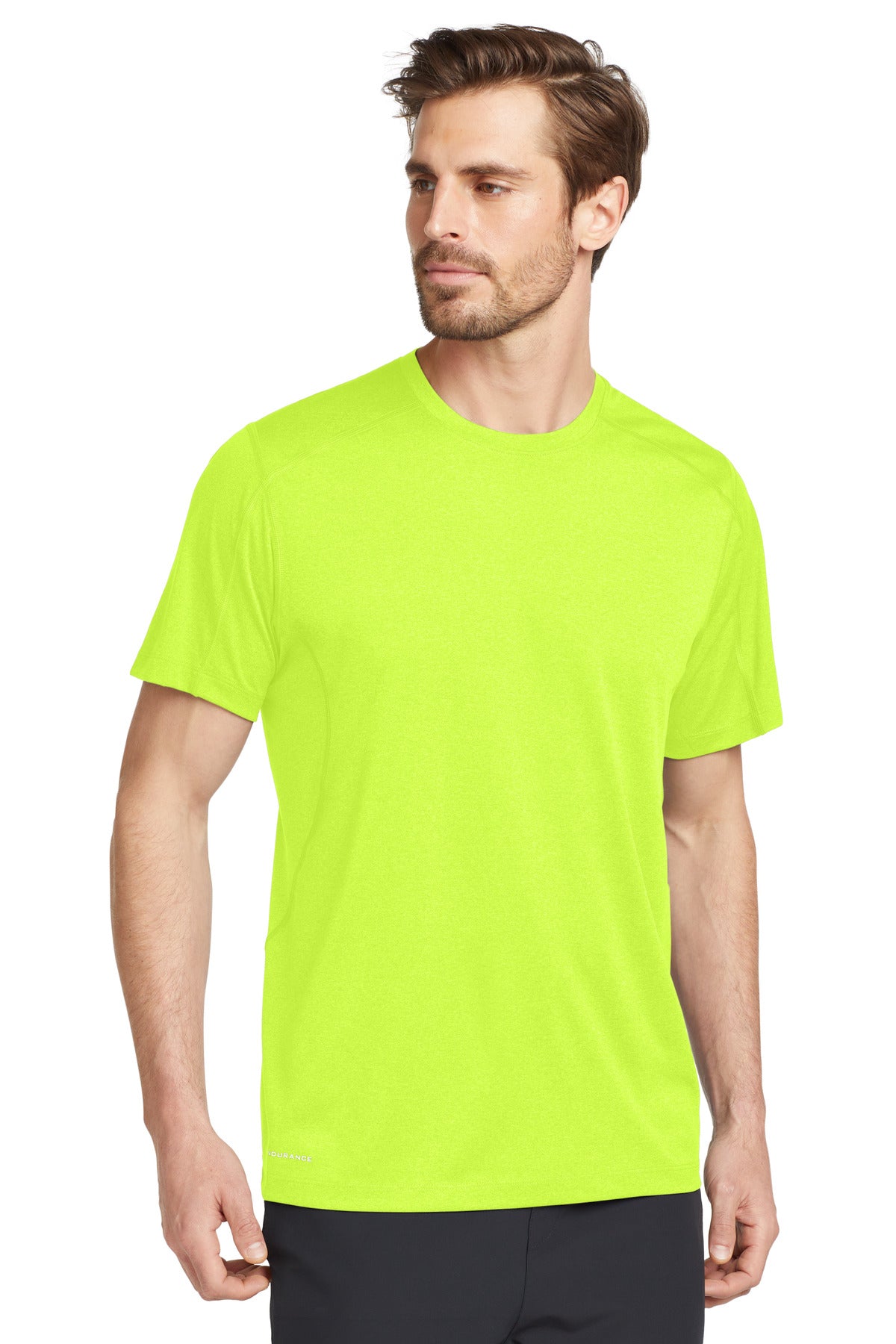 Front View of Pace Yellow OGIO Pulse Crew. OE320 plain