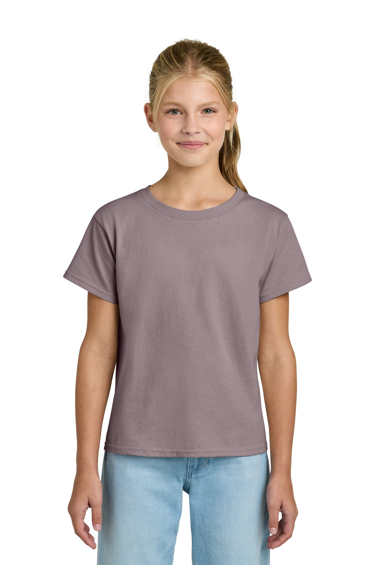 Front View of Paragon Gildan Youth Light Cotton Tee 3000B plain