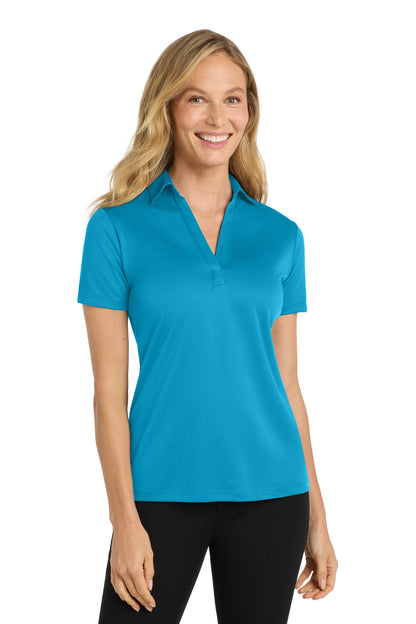 Front View of ParcelBlue Port Authority Women's Silk Touch Performance Polo. L540 plain