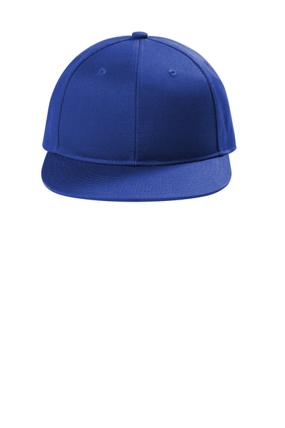 Front View of PatriotBl Port Authority Snapback Flat Bill Cap C406 plain