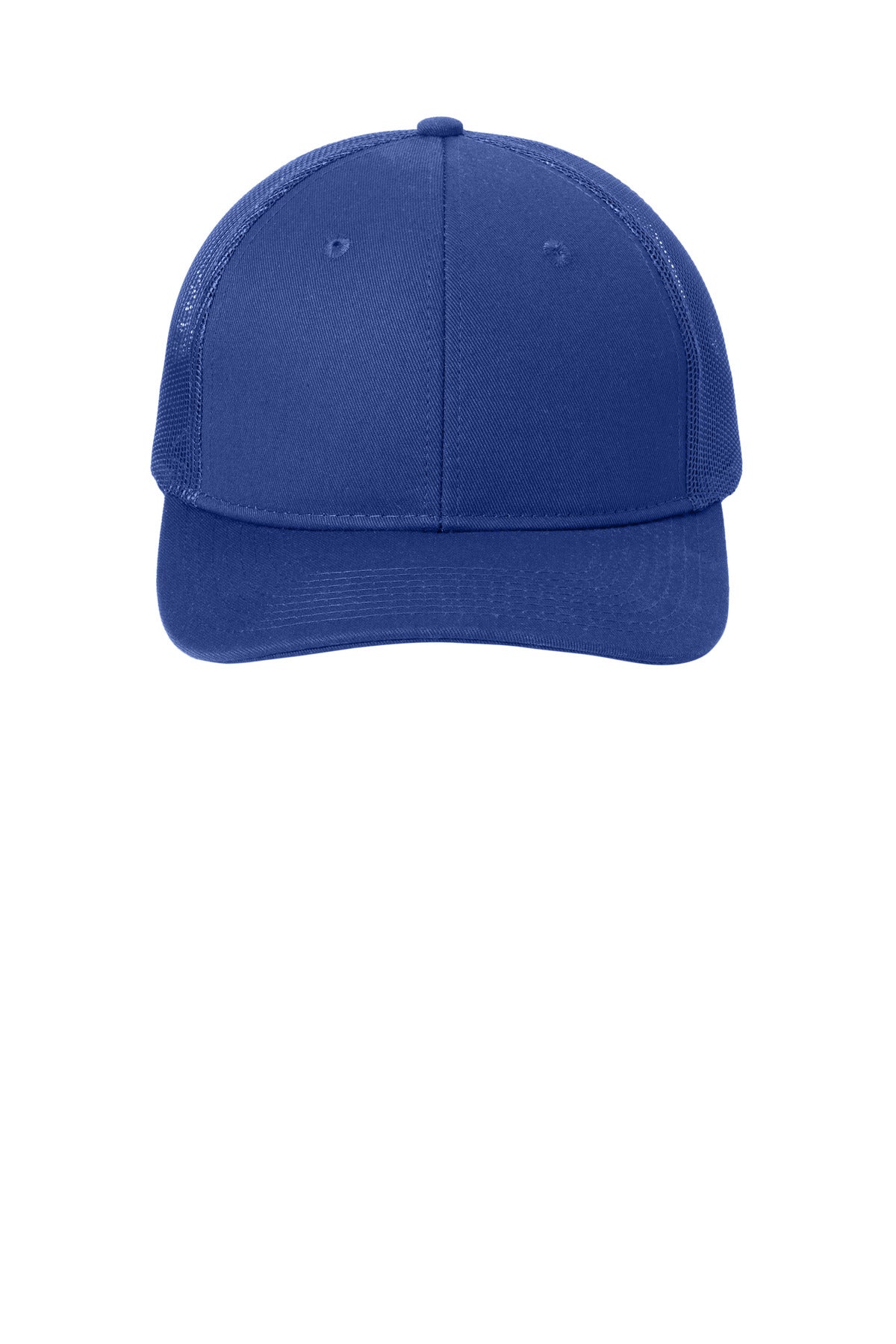 Front View of PatriotBl Port Authority Snapback Trucker Cap. C402 plain