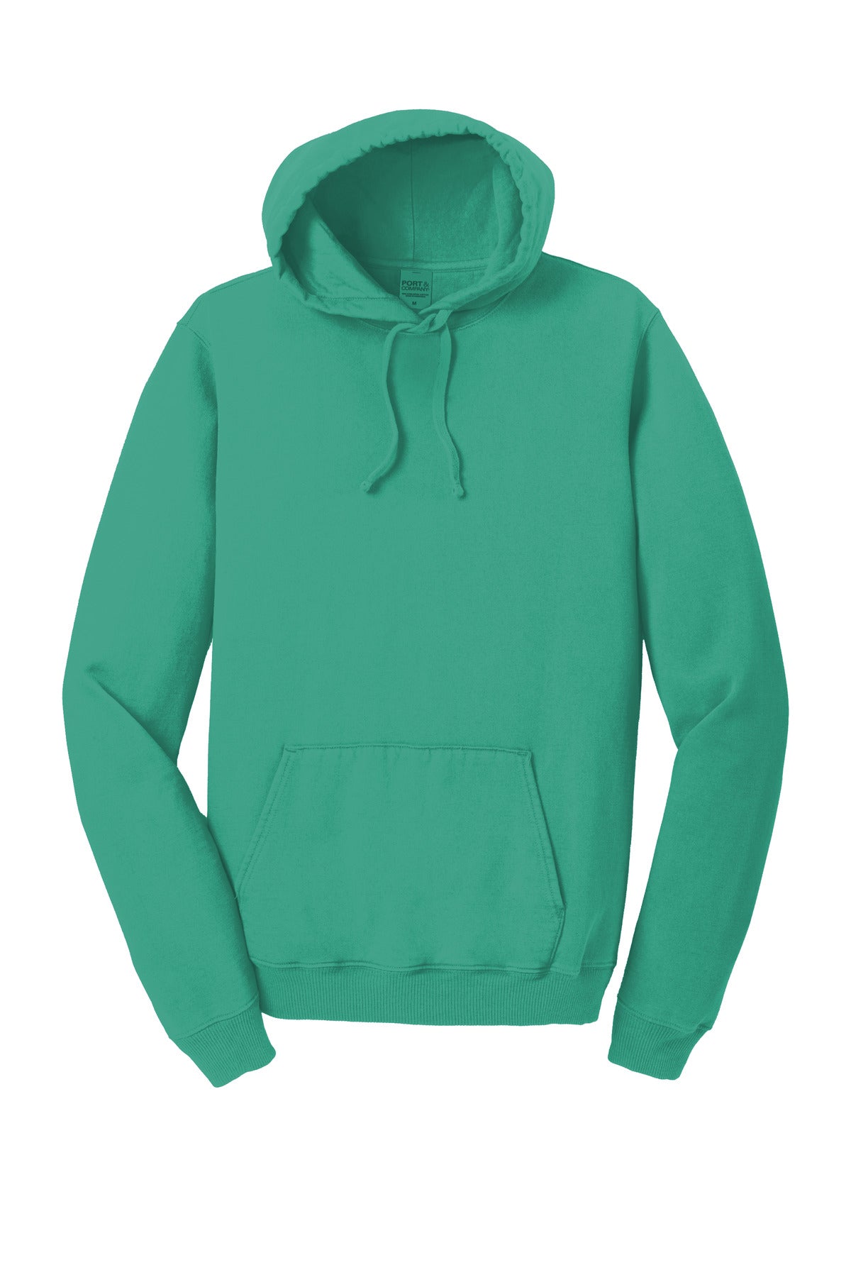Front View of Peacock Port & Co Beach Wash Garment-Dyed Pullover Hooded Sweatshirt. PC098H plain