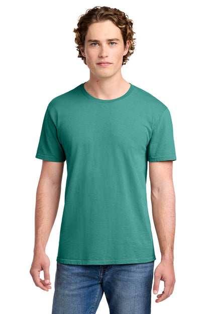Front View of Peacock Port & Co Beach Wash Garment-Dyed Tee. PC099 plain