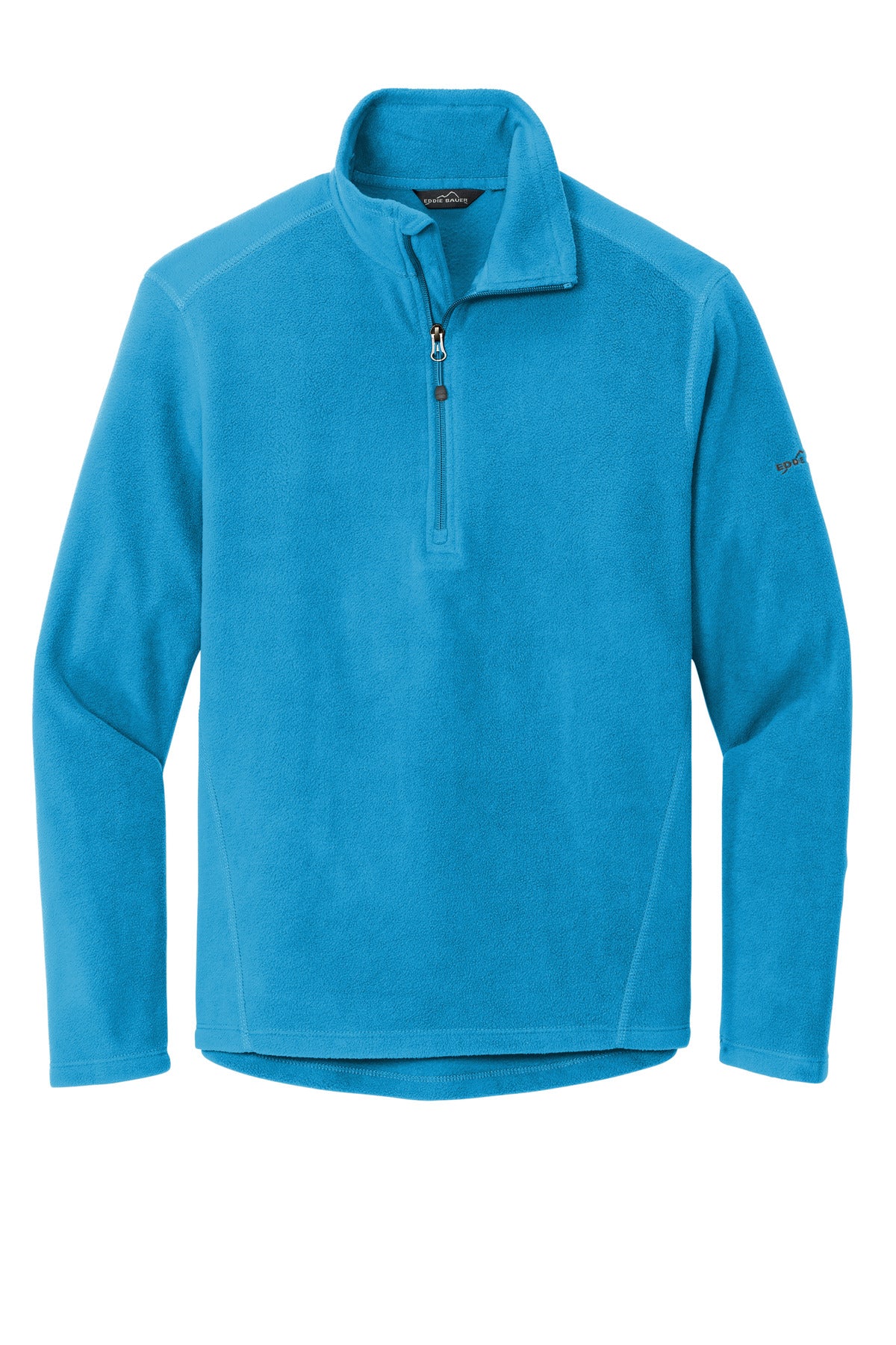 Front View of Peak Blue Eddie Bauer 1/2-Zip Microfleece Jacket. EB226 plain