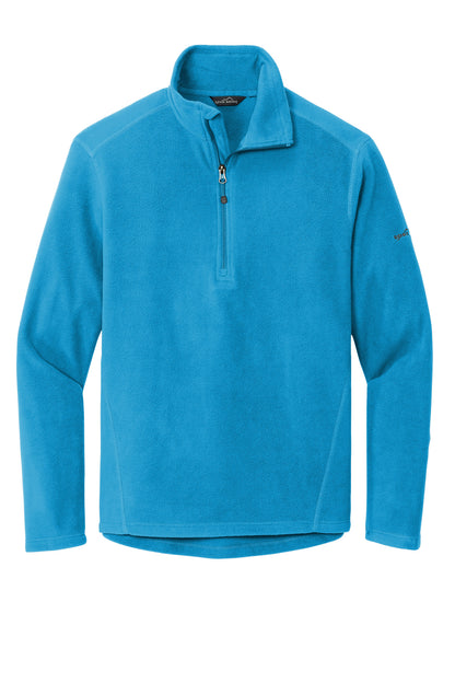 Front View of Peak Blue Eddie Bauer 1/2-Zip Microfleece Jacket. EB226 plain