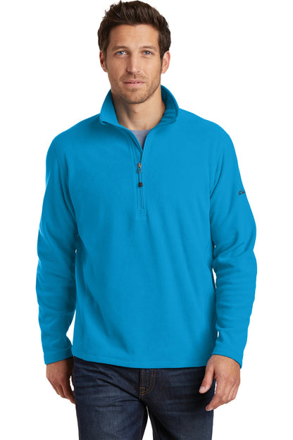 Front View of Peak Blue Eddie Bauer 1/2-Zip Microfleece Jacket. EB226 plain