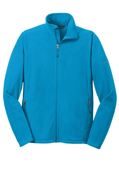 Front View of Peak Blue Eddie Bauer Full-Zip Microfleece Jacket. EB224 plain
