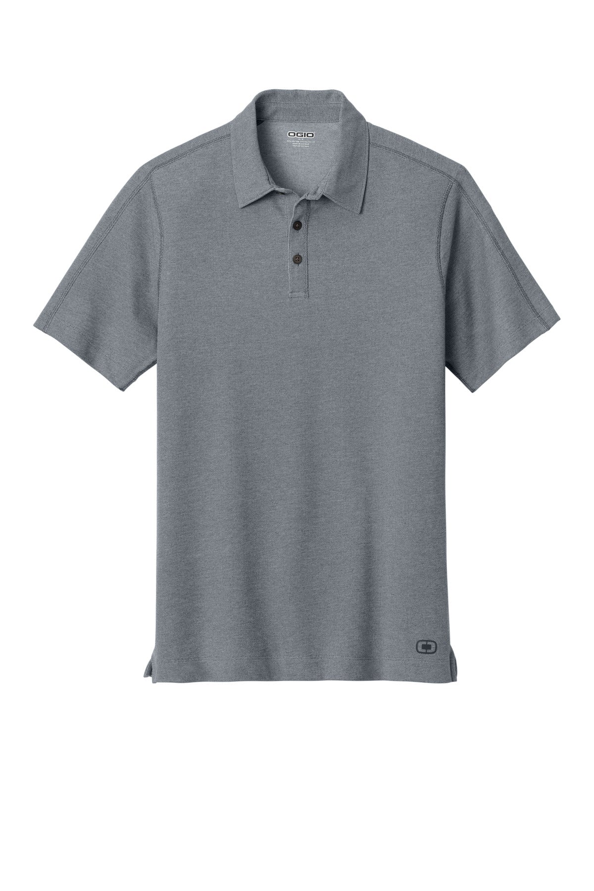 Front View of Petrol Grey OGIO Onyx Polo. OG126 plain