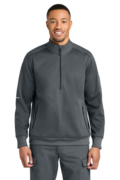 Front View of Pewter Carhartt FLD & RSCU 1/2-Zip Mid-Layer CTC86912 plain