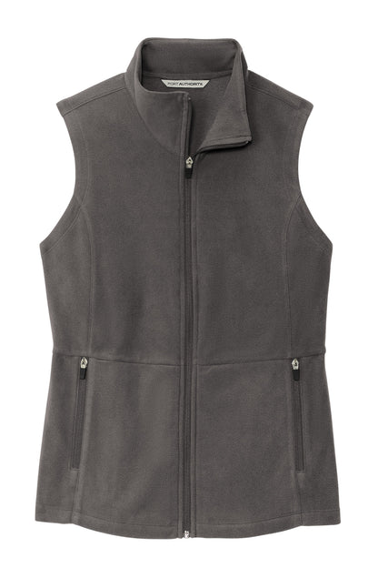 Front View of Pewter Port Authority Women's Accord Microfleece Vest L152 plain