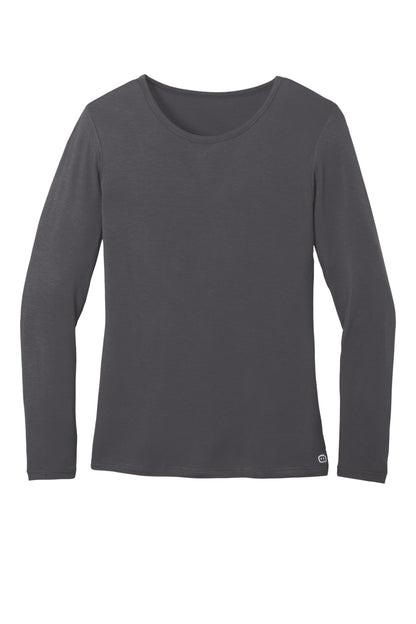 Front View of Pewter Wink Women's Long Sleeve Layer Tee WW4029 plain