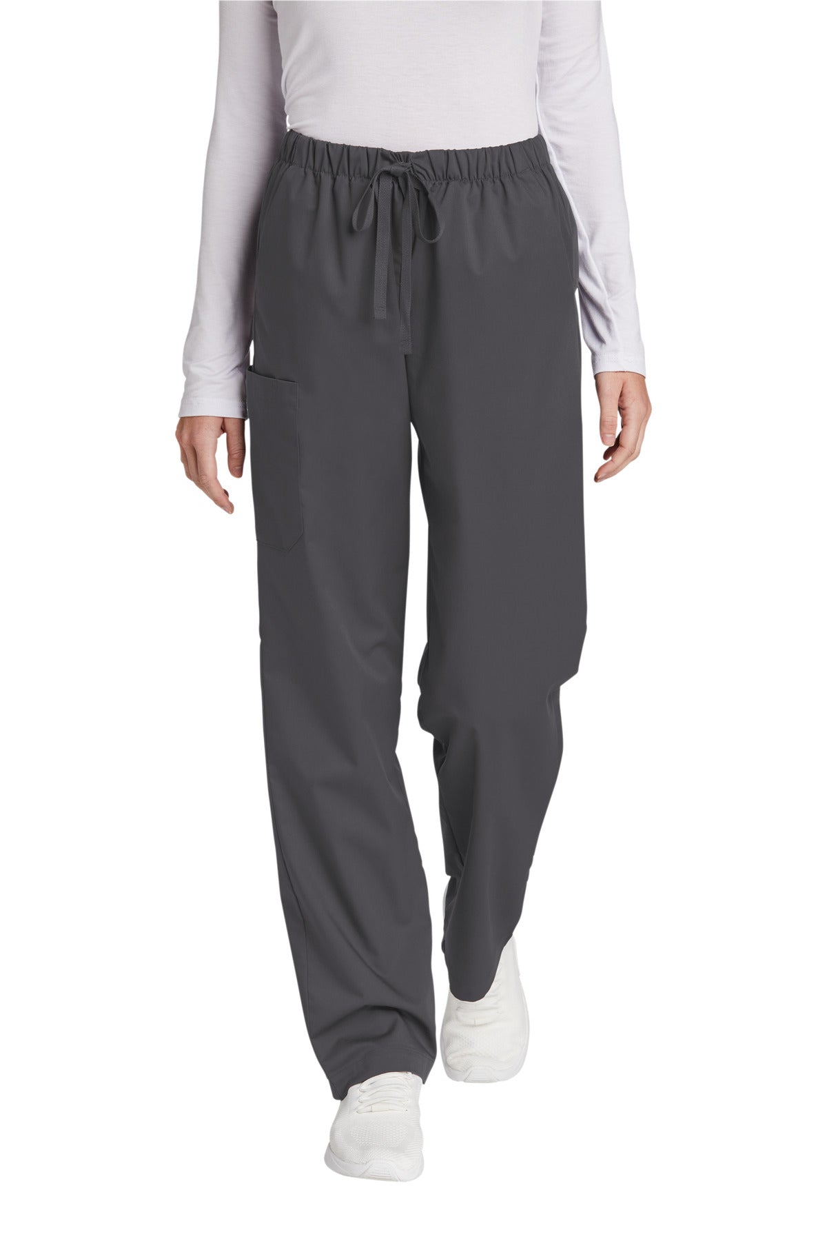 Front View of Pewter Wink Women's Tall WorkFlex Cargo Pant WW4550T plain