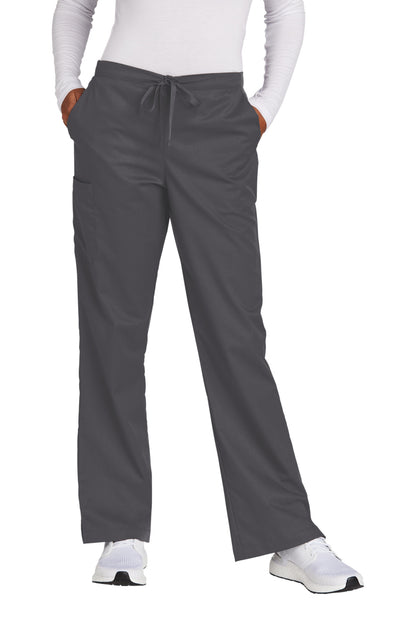 Front View of Pewter Wink Women's WorkFlex Flare Leg Cargo Pant WW4750 plain