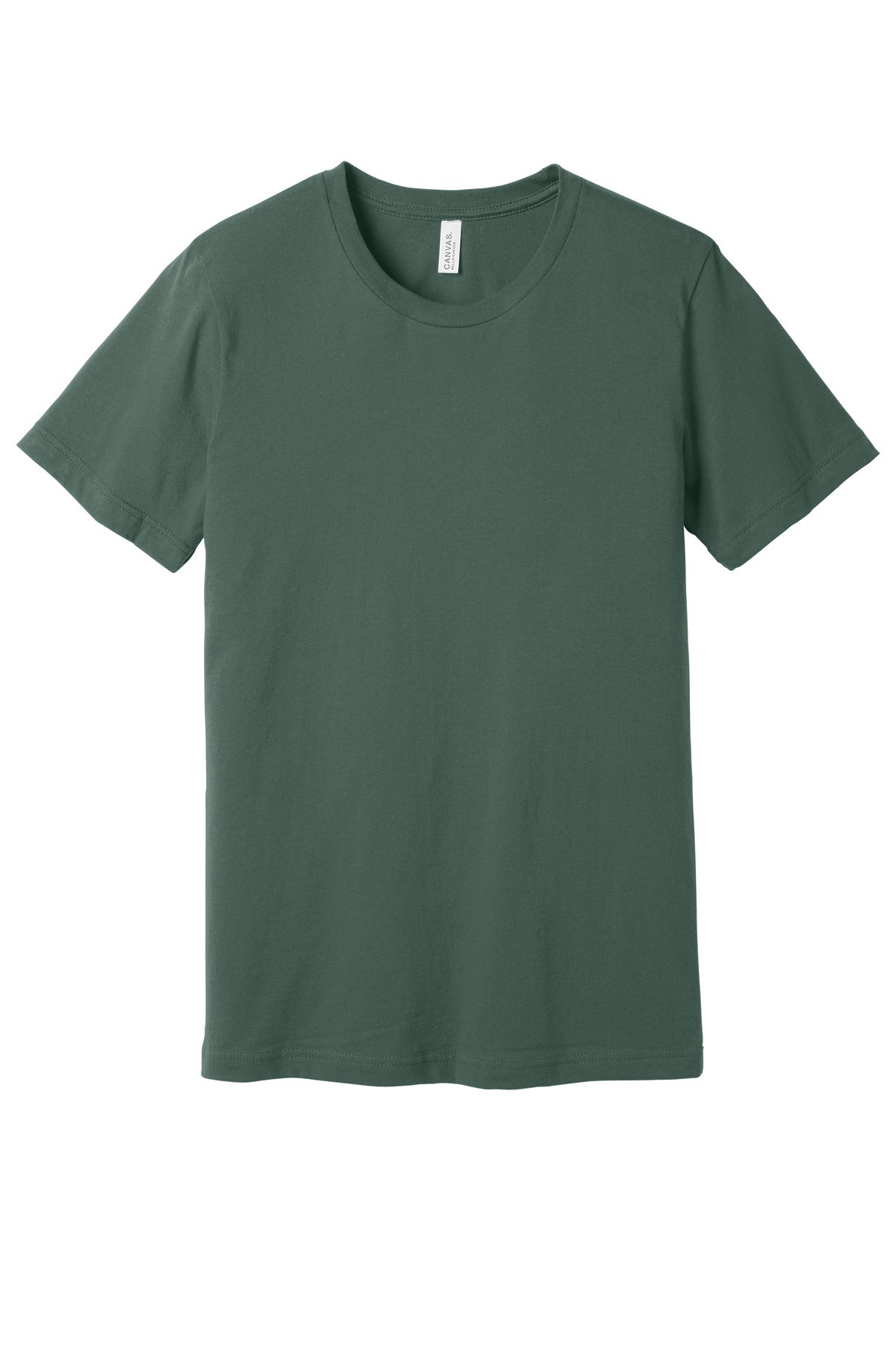 Front View of Pine BELLA+CANVAS Unisex Jersey Short Sleeve Tee. BC3001 plain
