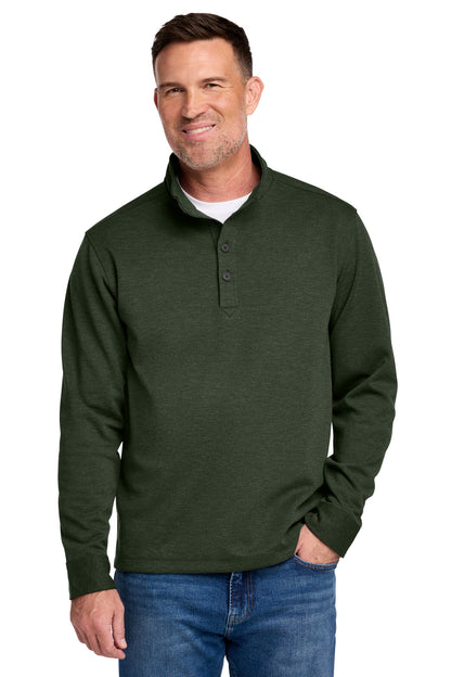 Front View of PineHthr Brooks Brothers Mid-Layer Stretch 1/2-Button BB18202 plain