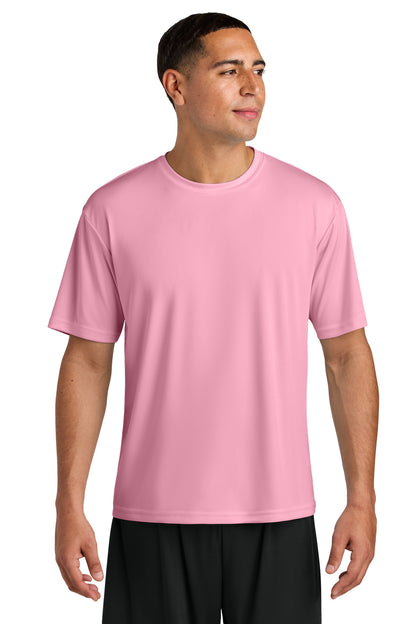 Front View of Pink A4 Cooling Performance Short Sleeve Tee A4N3142 plain