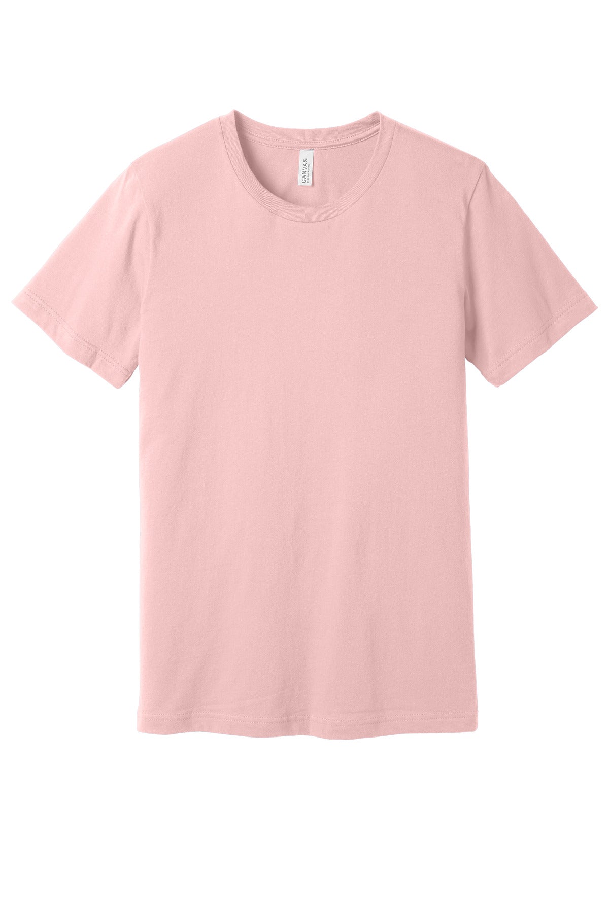 Front View of Pink BELLA+CANVAS Unisex Jersey Short Sleeve Tee. BC3001 plain