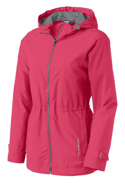Front View of Pink Horizon Port Authority Women's Northwest Slicker. L7710 plain