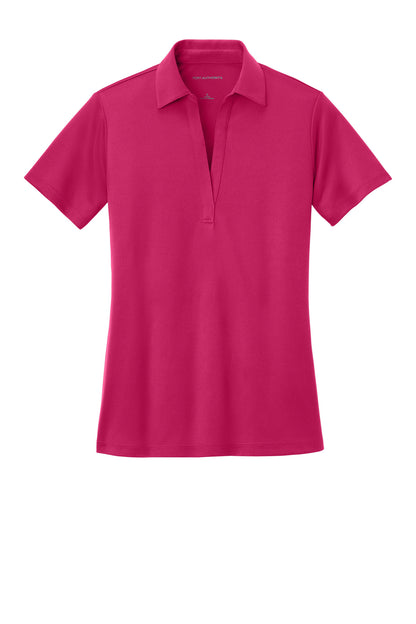 Front View of Pink Raspberry Port Authority Women's Silk Touch Performance Polo. L540 plain