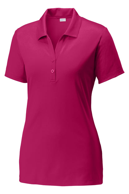 Front View of Pink Raspberry Sport-Tek Women's PosiCharge Competitor Polo. LST550 plain