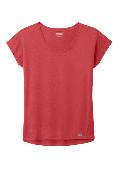 Front View of Pink Rogue OGIO Women's Pulse Dolman Tee LOE324 plain