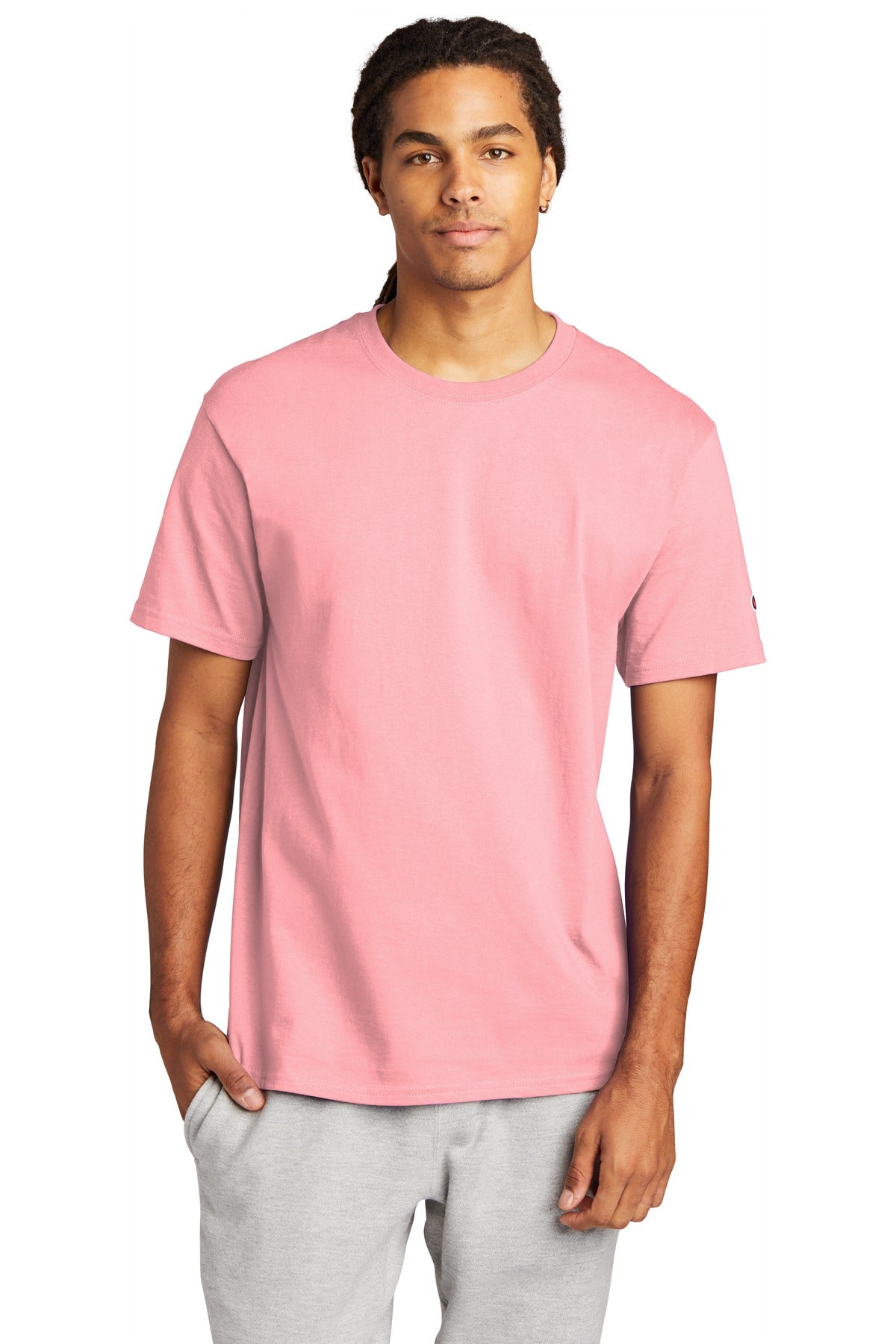 Front View of PinkCandy Champion Heritage 6-Oz. Jersey Tee T425 plain
