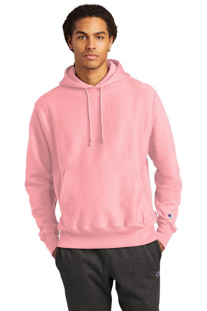 Front View of PinkCandy Champion Reverse Weave Hooded Sweatshirt S101 plain