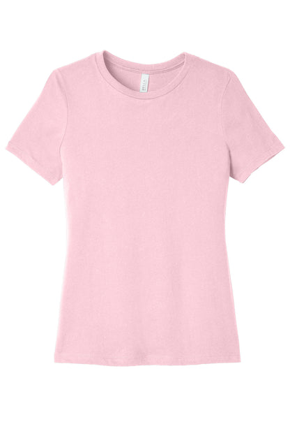 Front View of PinkTB BELLA+CANVAS Women's Relaxed Triblend Tee BC6413 plain