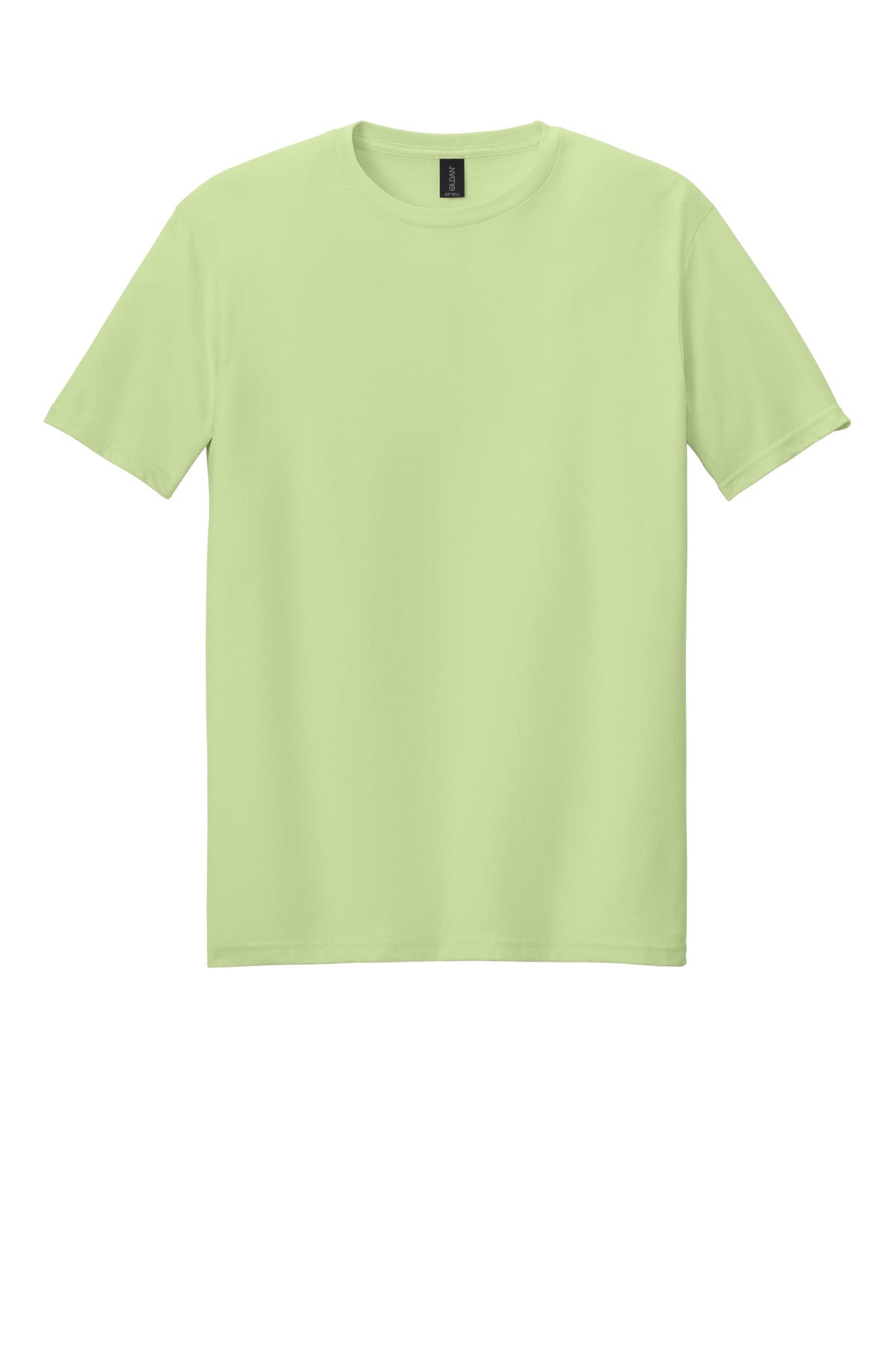 Front View of Pistachio Gildan Softstyle T-Shirt. 64000 plain
