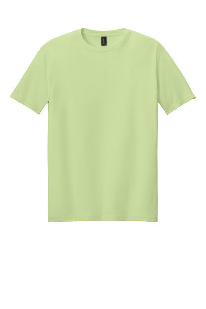 Front View of Pistachio Gildan Softstyle T-Shirt. 64000 plain