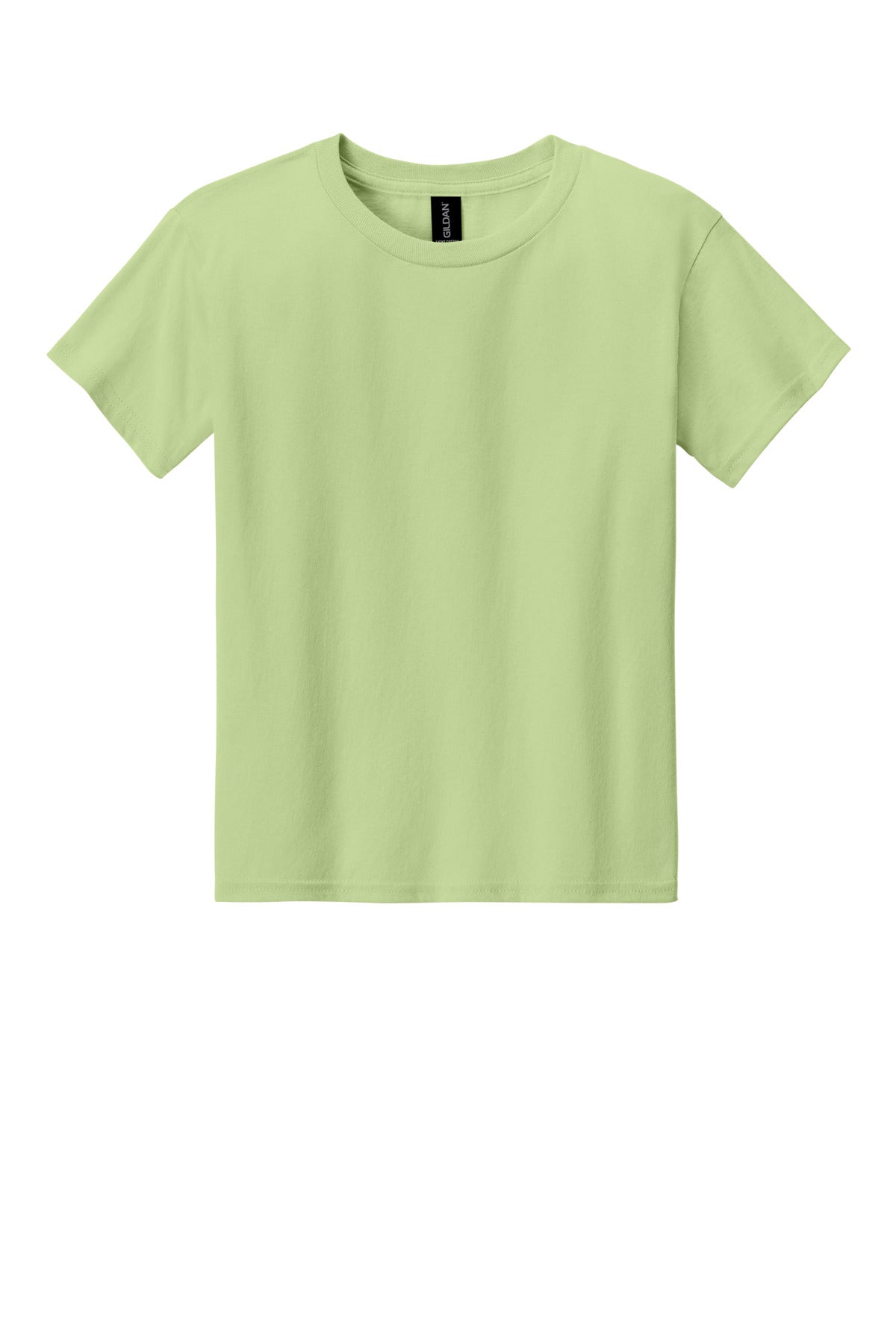 Front View of Pistachio Gildan Youth Light Cotton Tee 3000B plain