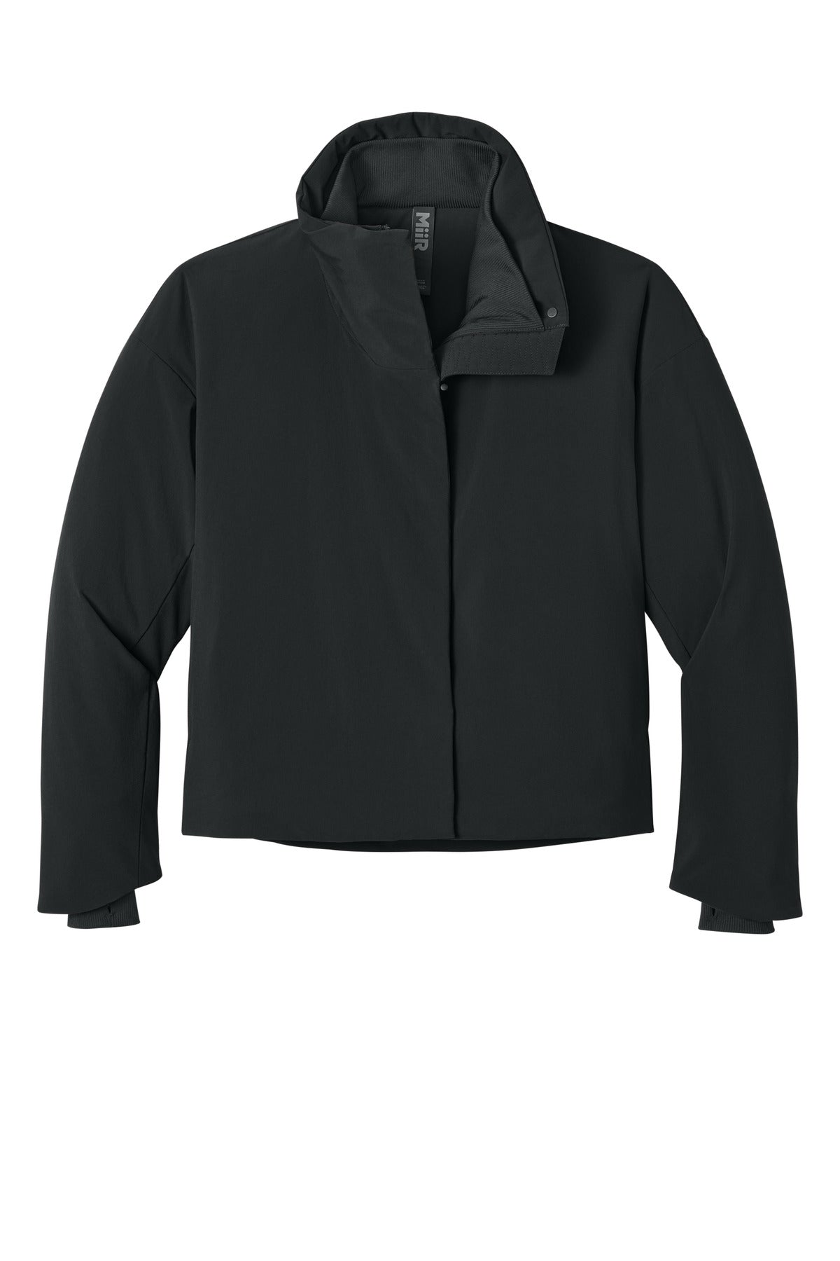 Front View of PitchBlack MiiR Women's Sashiko Full-Zip Stretch Puffy MRAW440 plain