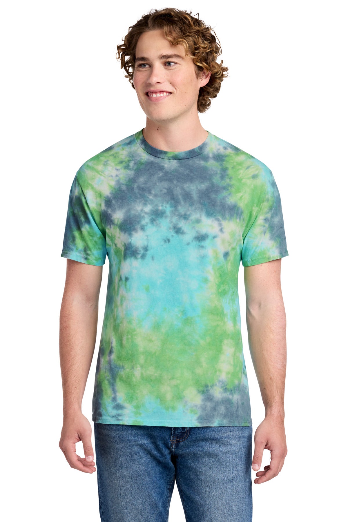 Front View of PlnErtCbst Port & Co Crystal Tie-Dye Tee PC145 plain