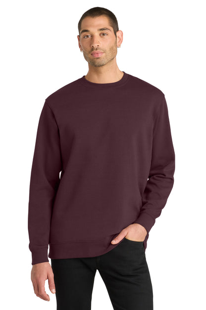 Front View of Plum District V.I.T. Fleece Crew DT6104 plain