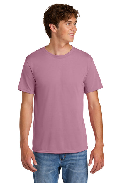 Front View of Plumrose Gildan Gildan Performance T-Shirt. 42000 plain