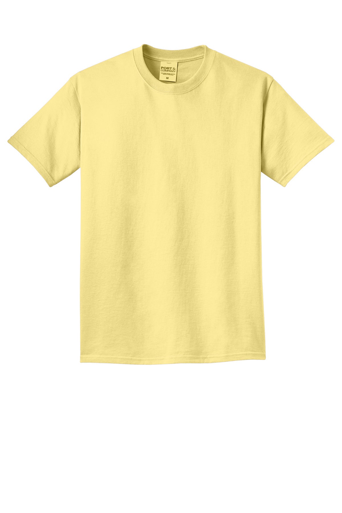 Front View of Popcorn Port & Co Beach Wash Garment-Dyed Tee. PC099 plain