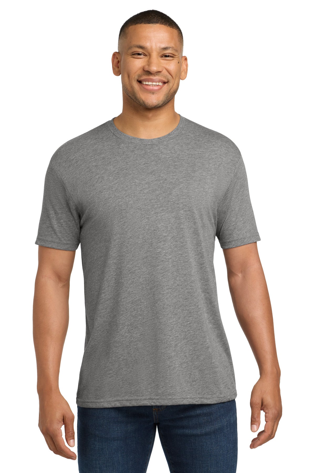 Front View of PremHthr Next Level Apparel Adult Tri-Blend Tee. NL6010 plain