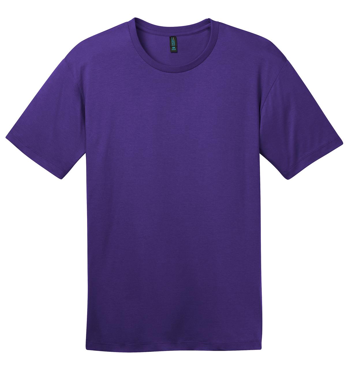 Front View of Purple District Perfect Weight Tee. DT104 plain
