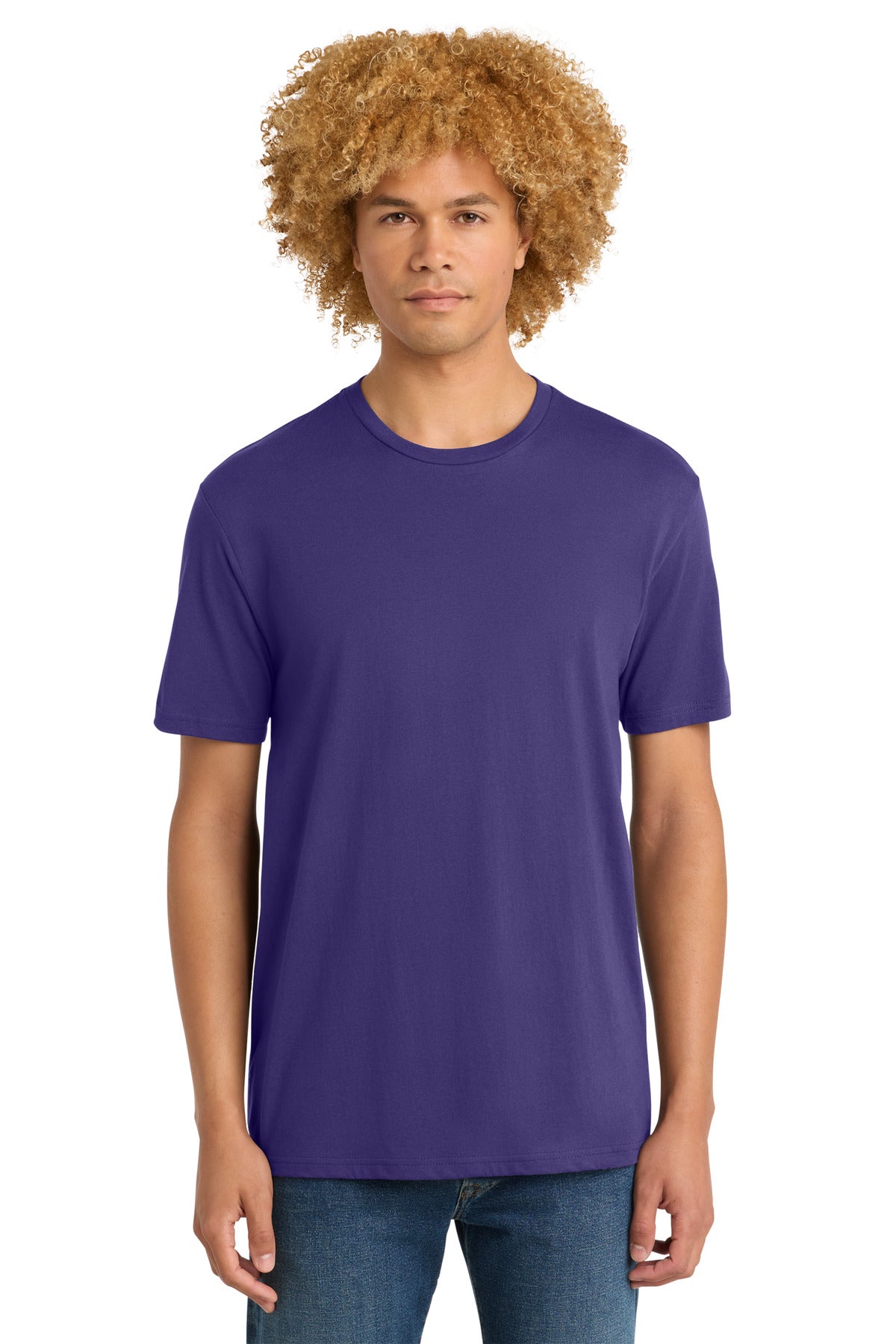 Front View of Purple District Perfect Weight Tee. DT104 plain