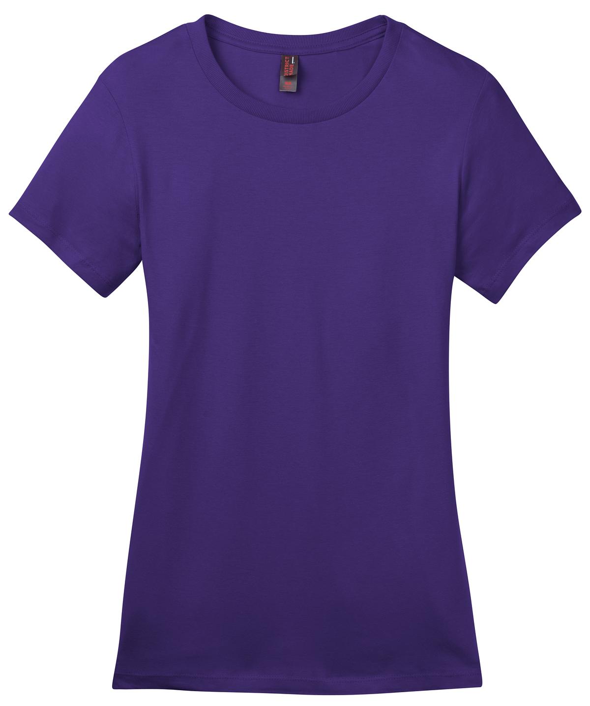 Front View of Purple District Women's Perfect Weight Tee. DM104L plain