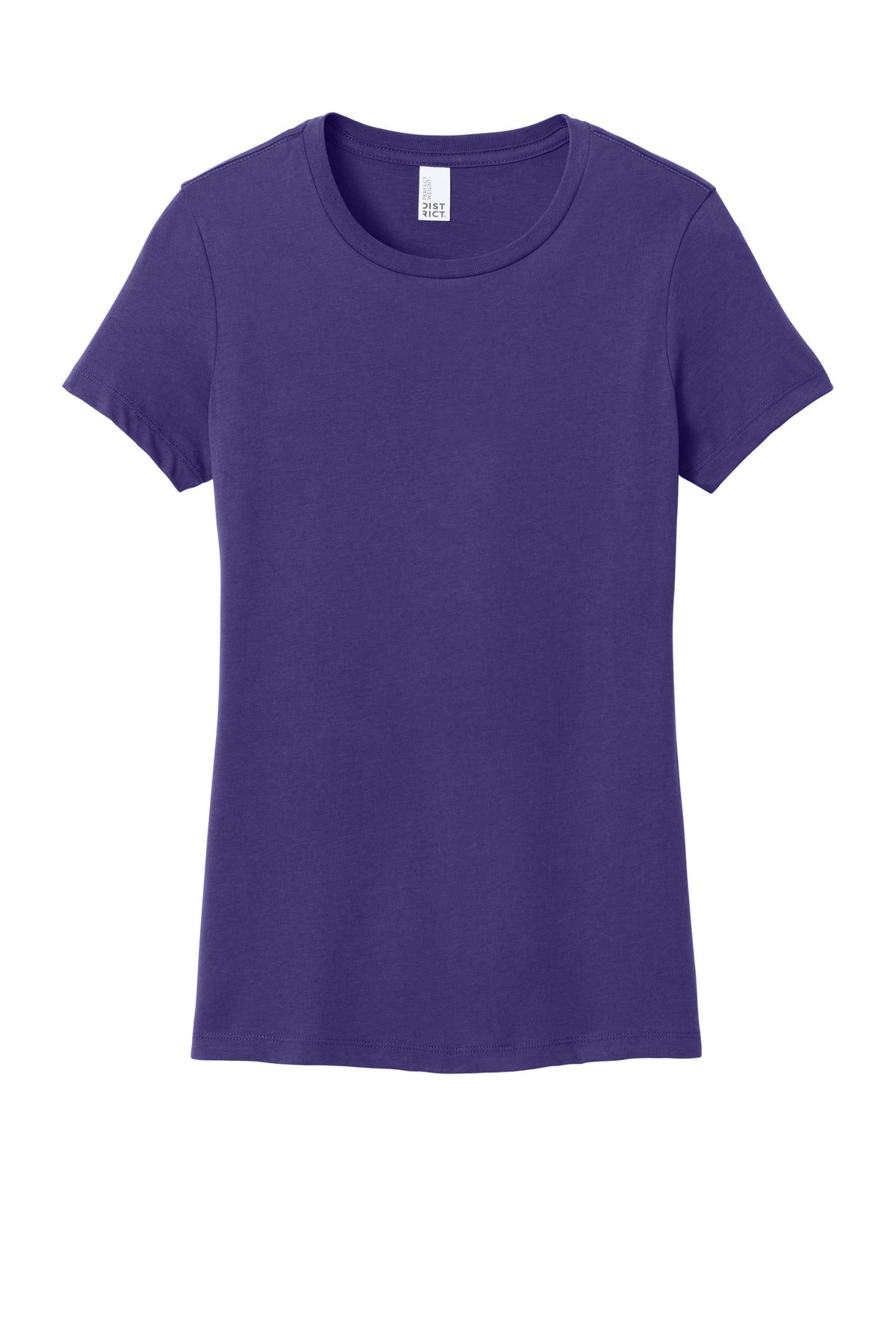 Front View of Purple District Women's Perfect Weight Tee. DM104L plain