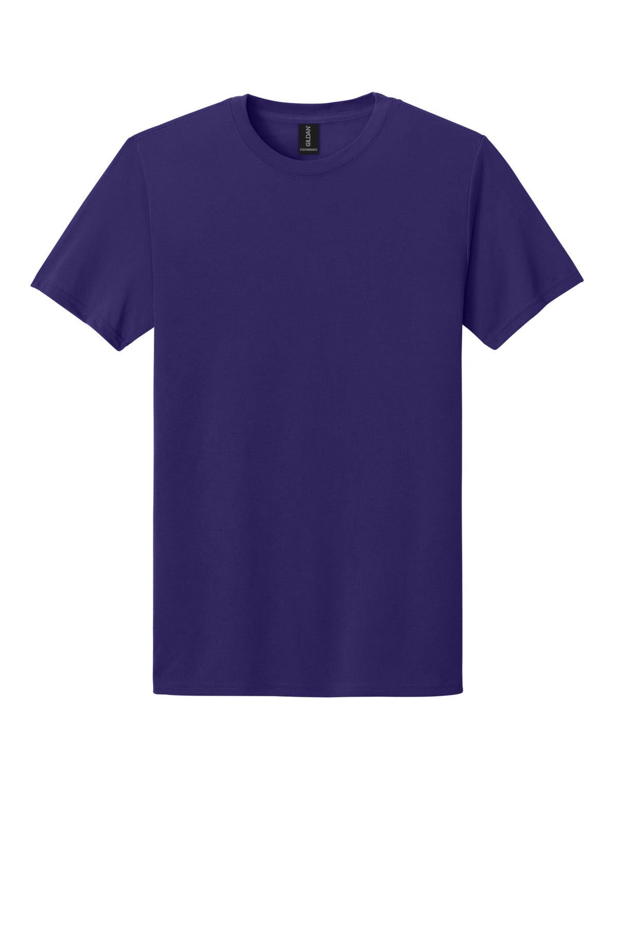 Front View of Purple Gildan Gildan Performance T-Shirt. 42000 plain