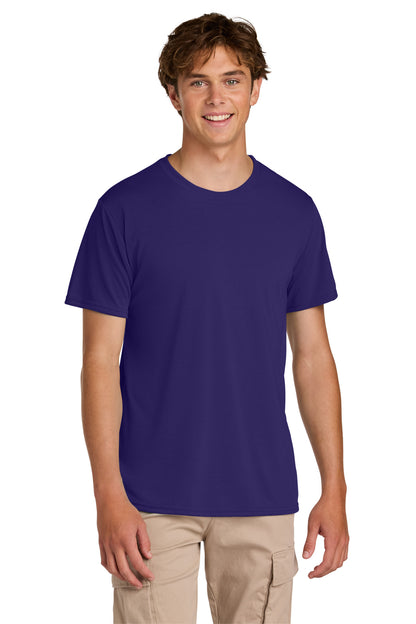 Front View of Purple Gildan Gildan Performance T-Shirt. 42000 plain
